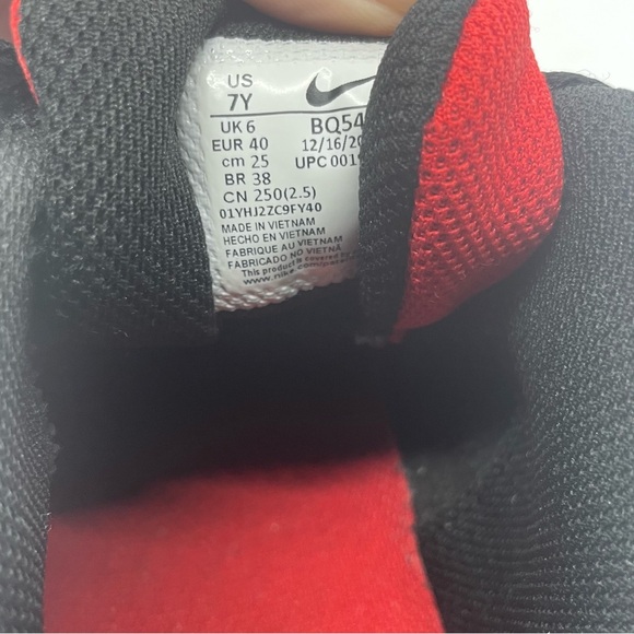 Nike Court Borough 7Y Color Black/University Red-White Size Women's 8.5 / Men 7 - Picture 2 of 8